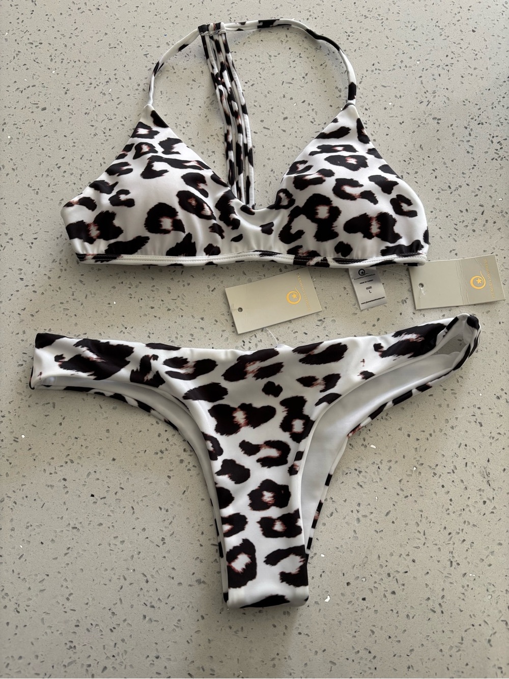 Plumeria Swimwear bikini leopard size Large
